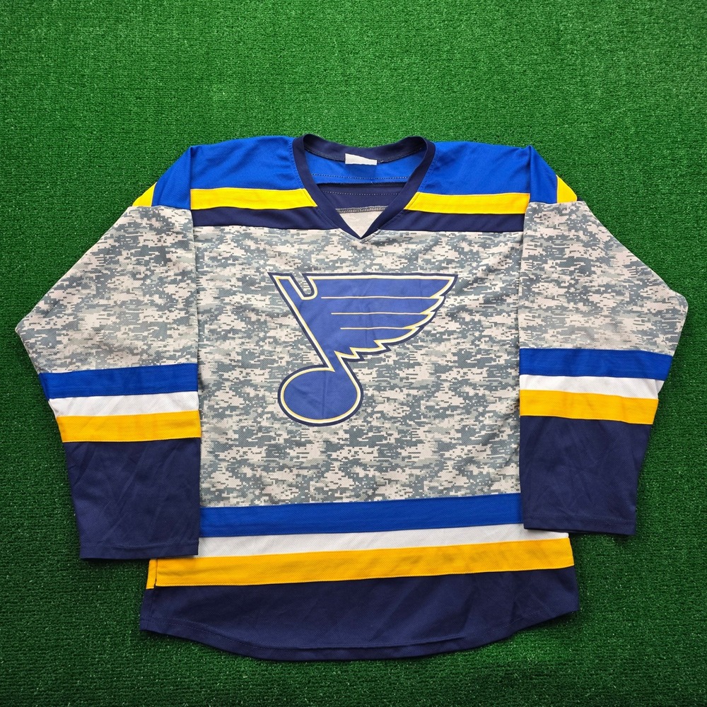 St Louis Blues Jersey Mens Large Military Digital Camo‎ NHL Hockey Pullover